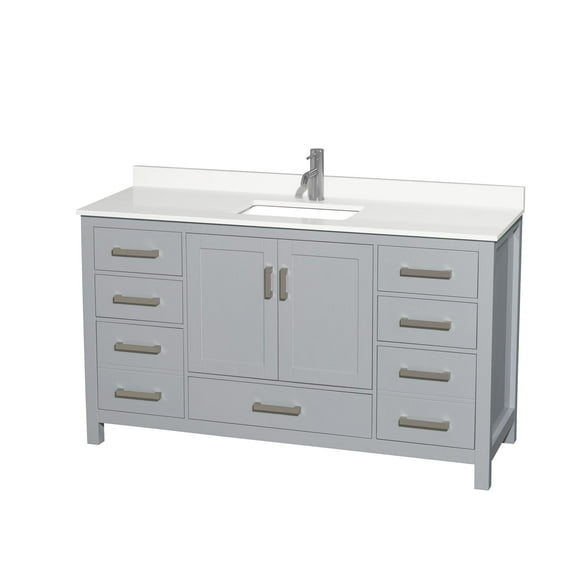 Wyndham Collection Wcs141460s-Qtz-Unsmxx Sheffield 60" Free Standing Single Basin Vanity