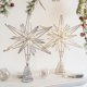 thumbnail image 2 of Christmas Star Tree Topper with Warm White Lights Pre-lit Glittered Star Treetop Lighted Xmas Treetop for Home Decorations, 2 of 5