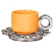 thumbnail image 1 of Taza de cerámica para café con leche con platillo, 250 ml, con asa, para té novedoso Naranja, 1 of 9