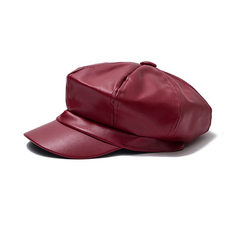 YUTIPGER Women Imitation Leather Visor Beret Newsboy Cabbie Cap