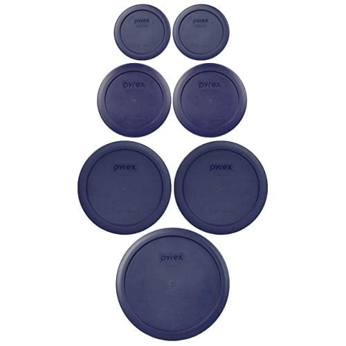 Pyrex 7202-Pc, 7200-Pc, 7201-Pc, 7402-Pc Dark Blue 7pc Storage Lid Set