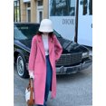 thumbnail image 3 of Abrigos de lana de lujo hechos a mano para mujer, de invierno 2022, de lana de doble cara, 100 % de diseño extra largo, abrigos coreanos para mujer, abrigos rosas, 3 of 5