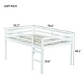 thumbnail image 4 of URTR Full Size Low Loft Bed with Rails and Ladder, Rubber Wood Full Loft Bed Frame with Large Under-Bed Space, Low Profile Bedframe for Bedroom, White, 4 of 8