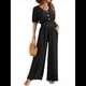 thumbnail image 1 of Mono de Mujer de Corta con Cuello en V, Elegante, Informal, con Pierna y Pantalones. Negro S, 1 of 10