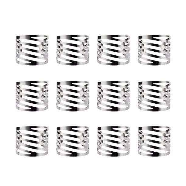 12pcs / set Servilletero de mesa de metal con hebilla de servilleta FleinngHoz JD711621173