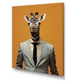 thumbnail image 2 of Designart "Dapper Giraffe Grey in Fashion Suit I" Animals Canvas Wall Art - Traditional Yellow Giraffe Fashion Bedroom Canvas Wall Art, 2 of 6