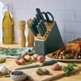 thumbnail image 4 of Beautiful 12 Piece Thyme Green and Gold Knife Block Set with Soft-Grip Ergonomic Handles by Drew Barrymore, 4 of 10