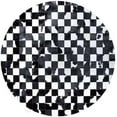 thumbnail image 2 of Alef Home Checkered Black & White Faux Cowhide Hide Rugs, 10x10, Non-Slip, 2 of 5