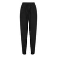 thumbnail image 5 of lmcalzta High Waisted Jogger Pants Women Drawstring Linen Pants Casual Lightweight Trousers with Pockets, 5 of 6