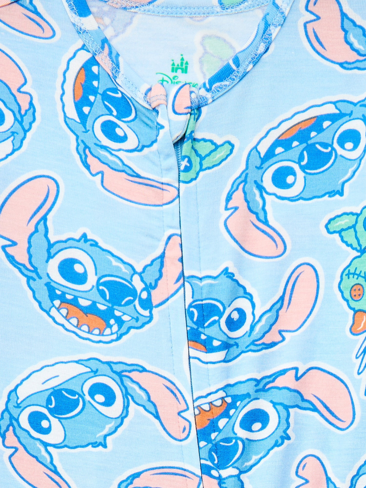 Disney Lilo and Stitch Baby Boys or Girls Two-Way Zip Front Footed Pajama One-Piece, Sizes 0-6/9M