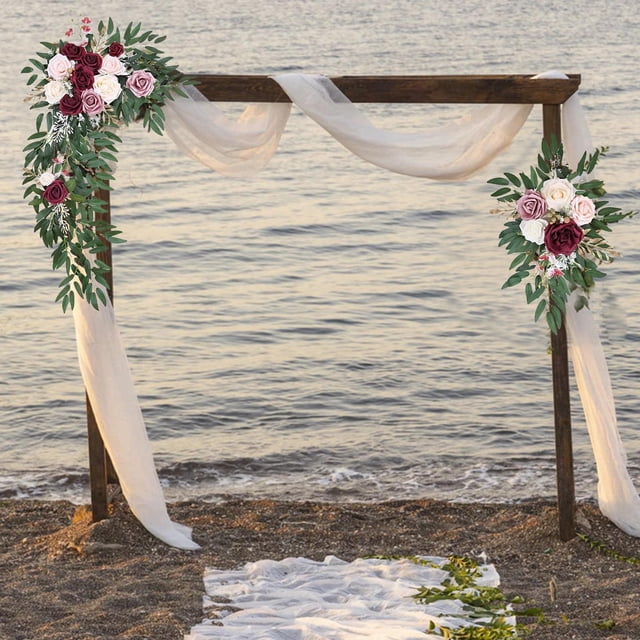 de de boda artificial Plantas de decoració accesorios de Rojo Colcomx arco flores