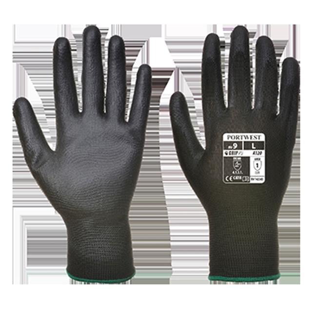 Portwest A120BKRM Medium PU Palm Gloves Black Pairs of 12 