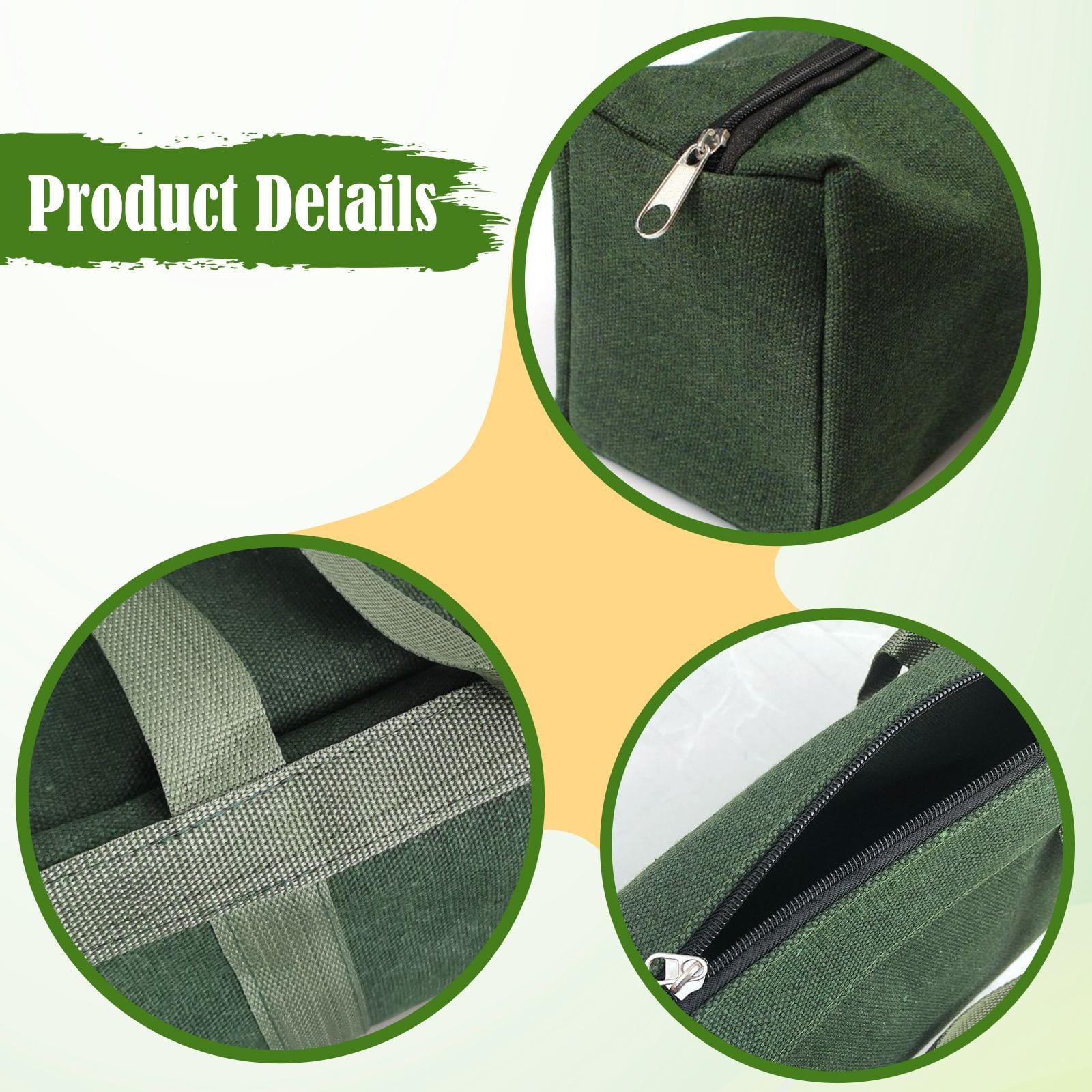 Canvas Tool Bag Zippered Tent Pole Storage Large Capacity Carry Bag for Fishing Camping Travelers