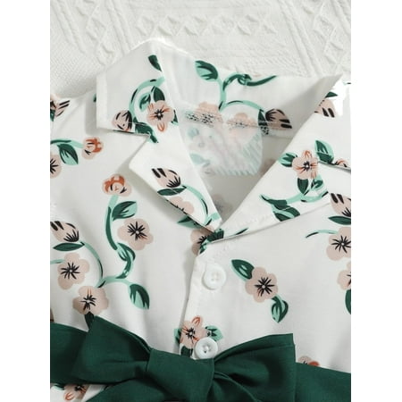 

Cute All Over Print Lapel Shirt Sleeveless White Baby Dresses (Baby s)