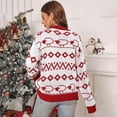 thumbnail image 4 of Women's Crew Neck Christmas Sheep Fair Isle Knit Sweater for Holiday Party Daily Wear, 4 of 7