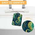 thumbnail image 3 of Seahorse Square PU Leather Luggage Tags, 2 Pack, with Privacy Cover and Stainless Steel Ring - Suitable for Travel, Backpack, Handbag - Bag Tags, Handbag Tags, 3 of 7