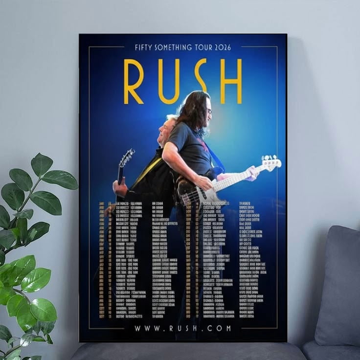 Rush Fifty Something Tour 2026 Concert Poster Band Music Size 24