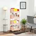 thumbnail image 6 of Qiweii Multi-Tier Rolling Storage Rack with Locking Wheels, Mobile Floor Bookcase Organizer for Small Spaces, Slim Under Desk Cart with 4 Shelves for Dormitory Office Home Use, 6 of 6
