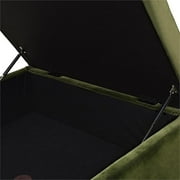 Knox 35 Square Storage Cocktail Ottoman Olive Green Performance Velvet