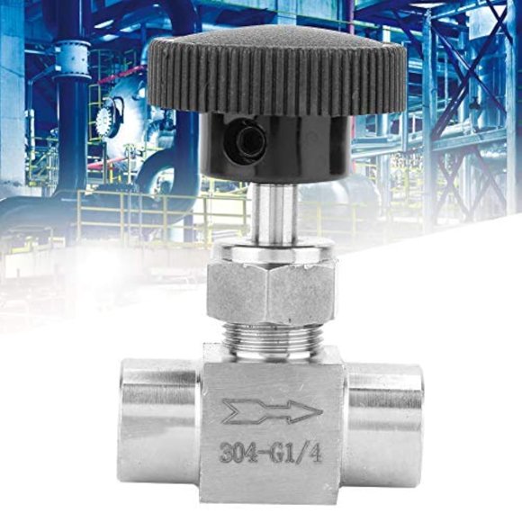 1/4 Needle Valve Stainless Steel, BSPP Female Thread Straight Needle Valve for Water Gas Oil Transmission