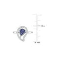 thumbnail image 3 of 3/8 Carat (Ctw) Lab-Created Blue Sapphire and White Topaz  Pave Ring in Sterling Silver for Women, 3 of 6