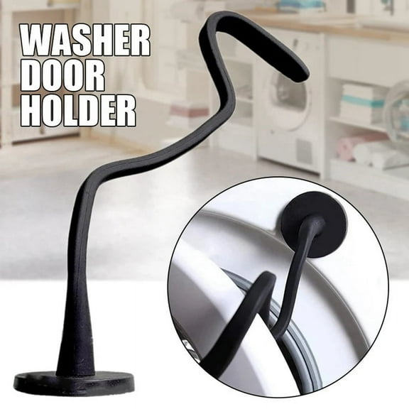 Front Load Washer Door Prop,Flexible and Dryer Support Keep Open to Dry - Black