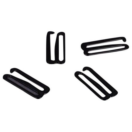 Coated Replacement (Porcelynne Black Nylon Coated Metal Replacement Bra Strap Slide Hook - 1
