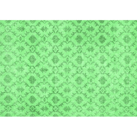 Ahgly Company Indoor Rectangle Persian Emerald Green Traditional Area Rugs, 2' x 3'