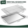 thumbnail image 2 of Small Baking Sheet with Wire Rack Set [ Baking Pans + Cooling Racks] Stainless Steel Small Baking Tray with Rack Set - Rust & Warp & Easy Clean Baking Pan with Rack, 2 of 7