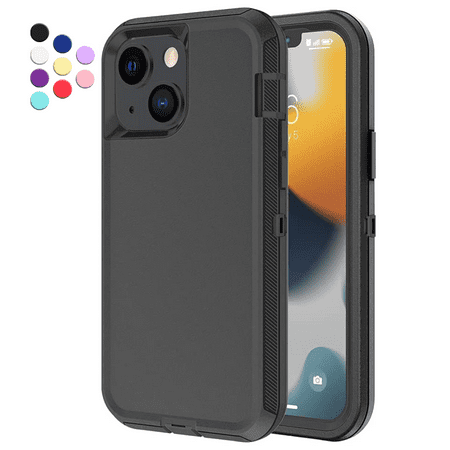 iPhone 13 Mini Heavy Duty Case {Shock Proof-Shatter Resistant - Rubber- Compatible for iPhone 13 Mini 5.4 in} Color Black - By Entronix