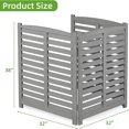 thumbnail image 2 of Wood Outdoor Air Conditioner Fence Screen, 3-Panel Outside Wood Privacy Fence, 32" W x 38" H,Grey, 2 of 8