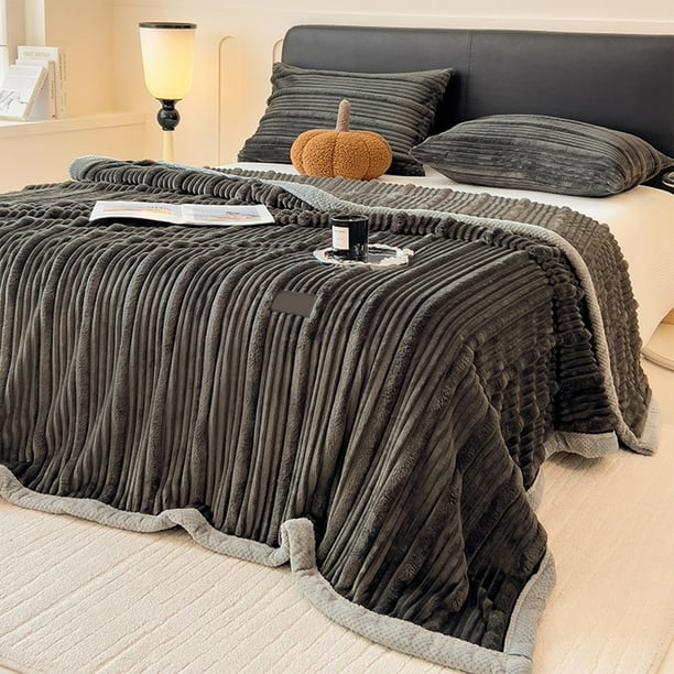 Manta de forro polar para la siesta en la oficina, sofá con aire acondicionado grueso, chal de forro polar coral para el almuerzo, portátil, pequeña y plegable, tela de forro polar suave,