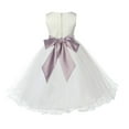 thumbnail image 2 of Ekidsbridal Girl Communion Flower Girl Dress - Satin Ivory Tulle Rattail Edge 829S-A (Size: S-12), 2 of 3