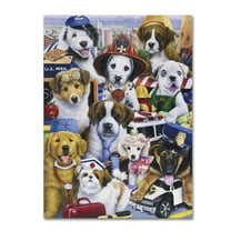 Trademark Fine Art 'Working Puppies' Canvas Art by Jenny Newland