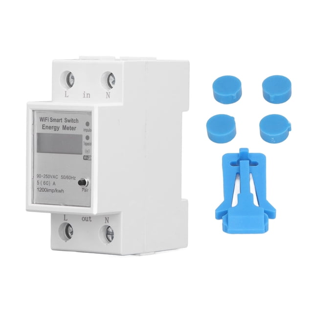 Wifi Energy Meter Circuit Breaker Mobile APP Voice Control Single Phase DIN Rail Type Smart Power Meter Switch 90‑250V