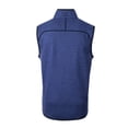thumbnail image 3 of Men's Cutter & Buck Heather Blue Durham Bulls Mainsail Sweater-Knit Full-Zip Vest, 3 of 3