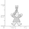 thumbnail image 2 of 14k White Gold Small Girl With Bow on Left Engraveable Charm - 1.5 Grams - Measures 25x15mm Wide, 2 of 2