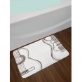 thumbnail image 2 of Guitar Bath Mat, Hand Drawn Monochrome Doodle Illustration of Instruments of Two Kinds Music, Non-Slip Plush Mat Bathroom Kitchen Laundry Room Decor, 29.5 X 17.5 Inches, Dark Brown White, Ambesonne, 2 of 2