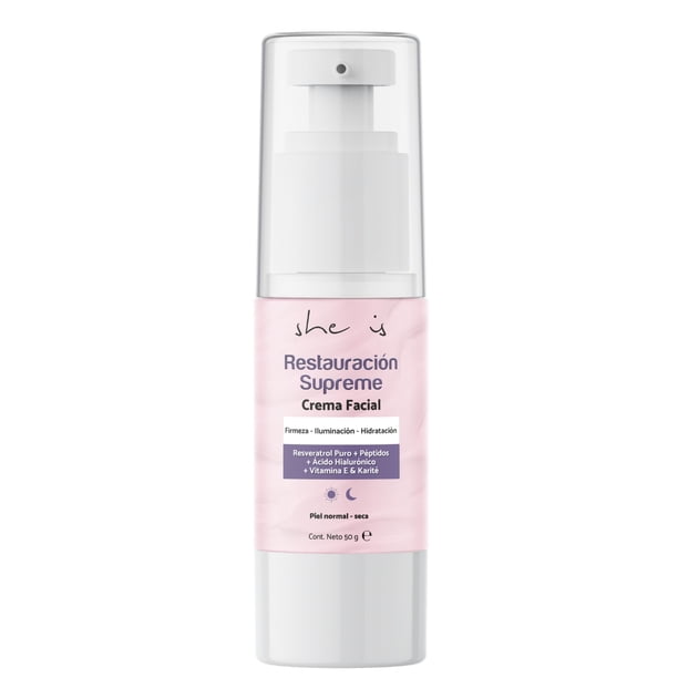 Crema facial Restauración Supreme con Resveratrol y Péptidos, 50g She is skincare
