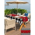 thumbnail image 4 of Outdoor Tablecloth with Umbrella Hole and Zipper, Valentine's Day Rectangle Table Cloth 60x120 Inch Waterproof Tablecloth, Red Roses Floral Leaves Buffalo Plaid Picnic Table Cover for Patio Camping, 4 of 7
