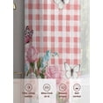 thumbnail image 6 of Pink Spring Floral Sheer Curtains 63 Inch Length 2 Panels Set Window Treatments, Watercolor Flowers Butterfly Checkered Rod Pocket Semi Curtains for Living Room/Bedroom/Kitchen Décor, 104"W x 63"L, 6 of 7