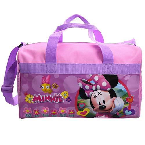 Licensed Minnie 600D Polyester Duffle Bag with printed PVC Side Panels