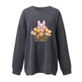 thumbnail image 3 of Chandails à Capuchon de Mode pour Femmes 2023 Décontracté Classique Nouvel An Chandail Mode Lapin Col Rond Manches Longues Sans Capuche Chandail Ample Haut 50 % de Rabais Liquidation Costumes Halloween/noël, 3 of 3