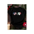 thumbnail image 1 of 1pc Women's Fitted T-Shirt with uSa & Mexico Flag Heart Design - 100%, Machine Washable, all-Season Comfort Fit, Vibrant Digital Print, Perfect for Casual Wear or Gifting, Patriotic Clothing | Pa, 1 of 6