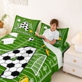 thumbnail image 3 of Erosebridal Cartoon Football Court Full Size Sheets,Kawaii A Alphabet Bed Sheets For Soccer Lovers 4pcs, 3 of 6