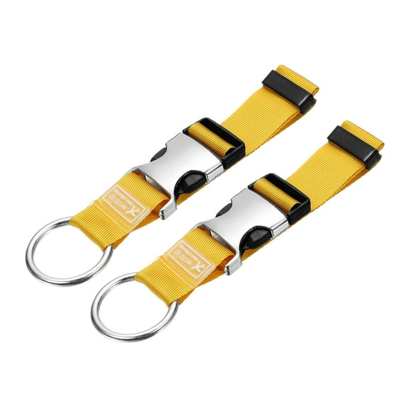 2 Pack Add A Bag Luggage Strap, 6-12 Inch Adjustable Suitcase Belt Travel Accessories, Luggage Connector for Carry-on Baggage, Yellow