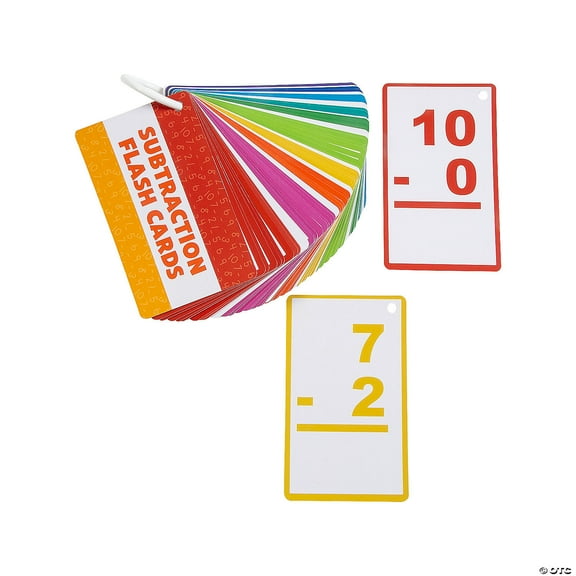 Fun Express Subtraction Flash Cards on a Ring - 6 Sets