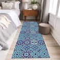 thumbnail image 5 of Vintage Morocco 2'x6' Runner Rug, Traditional Tribal Abstract Geometric Blue Washable Non-Slip Area Rugs for Hallway Kitchen Floor Bedroom Entryway, Laundry Carpet Decoration Indoor Mat, 5 of 9