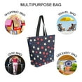 thumbnail image 7 of FORMRS Womens Canvas Tote Bag with Zipper Inner Pocket Shoulder Handbag, Red Starry Pattern, 7 of 7