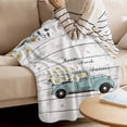 thumbnail image 3 of Truck Daisy Flower Throw Blanket 40" x 50", Lightweight Soft Bed Blanket for Bedroom Living Rooms, Cozy Fleece Comfy Microfiber Throw Blankets for Couch Sofa, Wild Floral Fresh Design Farmhouse Plank, 3 of 6